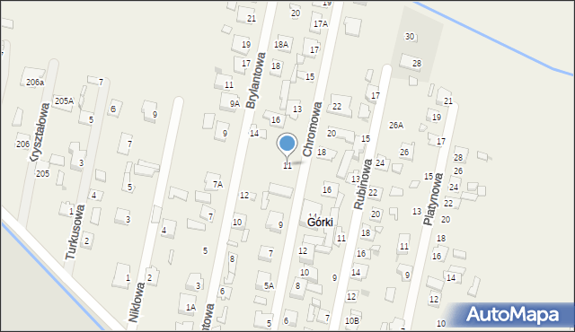 Sadków, Chromowa, 11, mapa Sadków