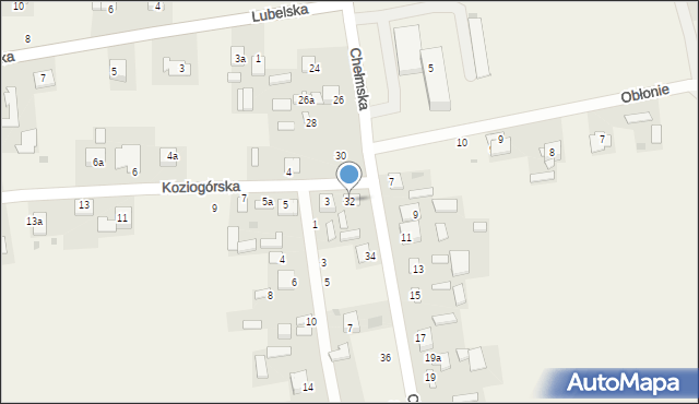 Sawin, Chełmska, 32, mapa Sawin