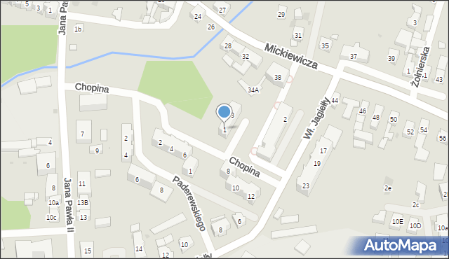 Ścinawa, Chopina Fryderyka, 1, mapa Ścinawa