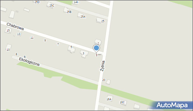 Serock, Chabrowa, 1, mapa Serock