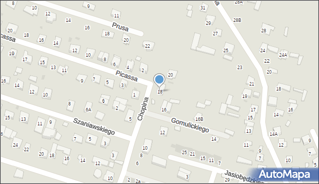 Serock, Chopina Fryderyka, 18, mapa Serock