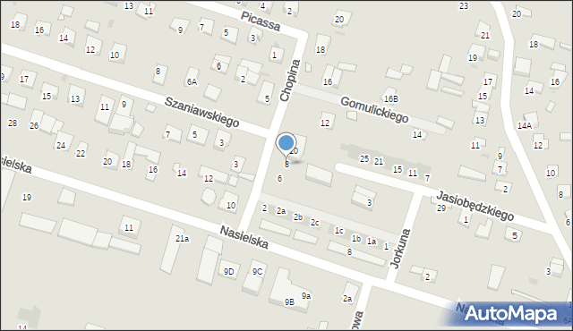 Serock, Chopina Fryderyka, 8, mapa Serock