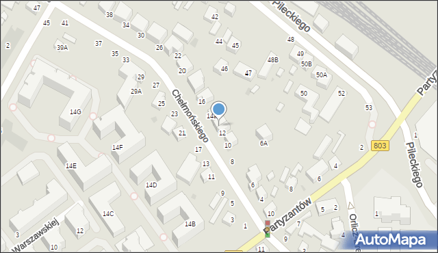 Siedlce, Chełmońskiego Józefa, 12a, mapa Siedlce