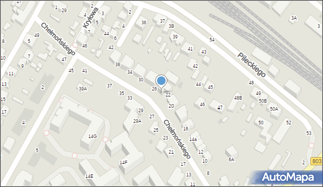 Siedlce, Chełmońskiego Józefa, 24, mapa Siedlce