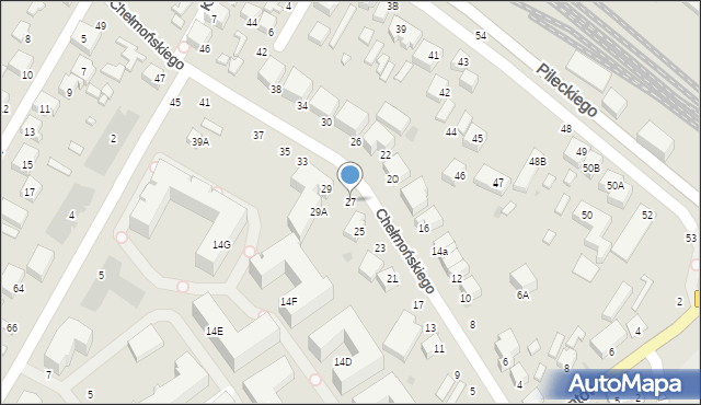 Siedlce, Chełmońskiego Józefa, 27, mapa Siedlce