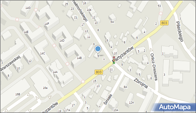 Siedlce, Chełmońskiego Józefa, 3, mapa Siedlce