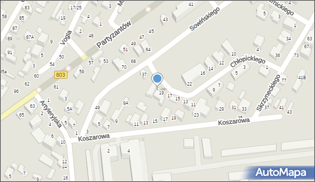 Siedlce, Chłopickiego Józefa, gen., 21, mapa Siedlce