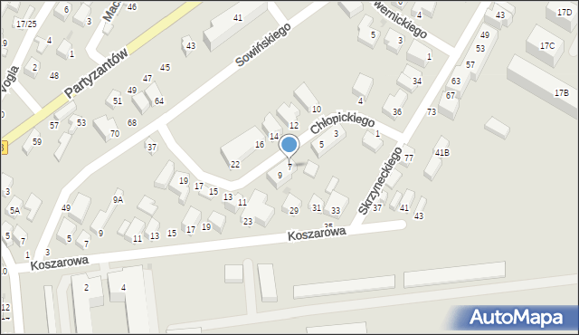 Siedlce, Chłopickiego Józefa, gen., 7, mapa Siedlce