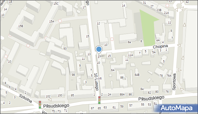 Siedlce, Chopina Fryderyka, 17, mapa Siedlce