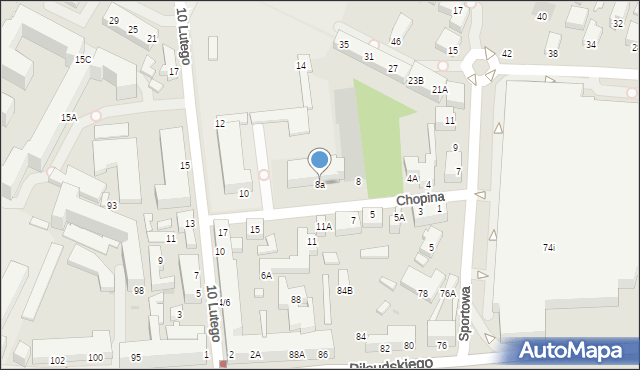 Siedlce, Chopina Fryderyka, 8a, mapa Siedlce