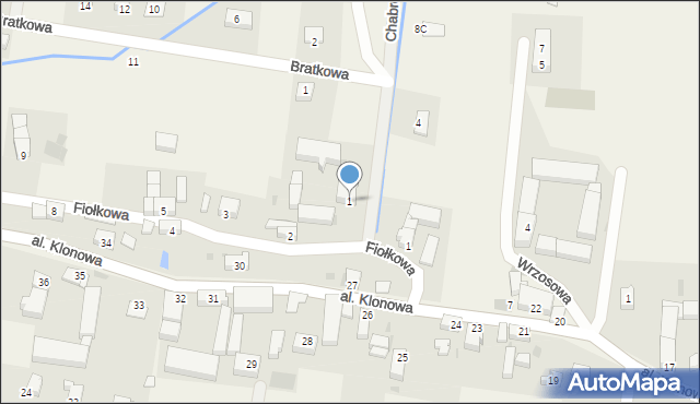 Siedliska, Chabrowa, 1, mapa Siedliska