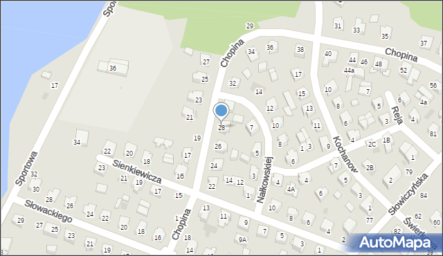 Siemiatycze, Chopina Fryderyka, 28, mapa Siemiatycze