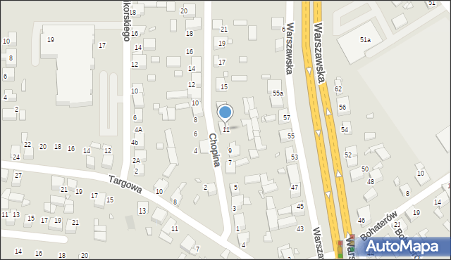 Siewierz, Chopina Fryderyka, 11, mapa Siewierz