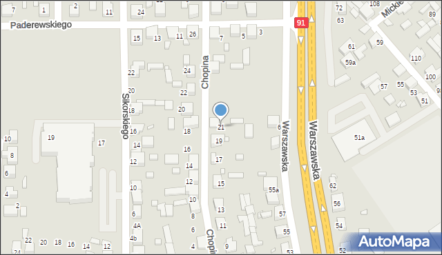 Siewierz, Chopina Fryderyka, 21, mapa Siewierz