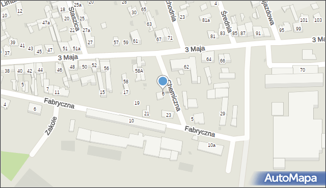 Skarżysko-Kamienna, Chemiczna, 6, mapa Skarżysko-Kamienna