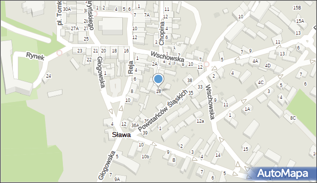 Sława, Chopina Fryderyka, 18, mapa Sława