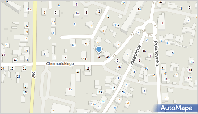 Sławno, Chełmońskiego Józefa, 4, mapa Sławno
