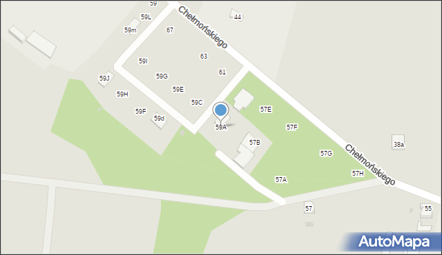 Sławno, Chełmońskiego Józefa, 59A, mapa Sławno