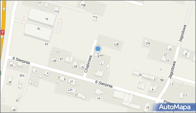 Słomin, Chabrowa, 4, mapa Słomin