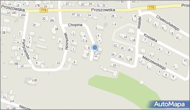 Słomniki, Chopina Fryderyka, 15, mapa Słomniki