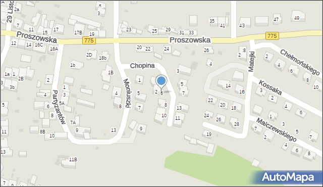Słomniki, Chopina Fryderyka, 6, mapa Słomniki