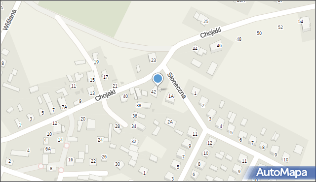 Słubice, Chojaki, 42a, mapa Słubice