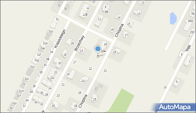 Słupno, Chopina Fryderyka, 20, mapa Słupno