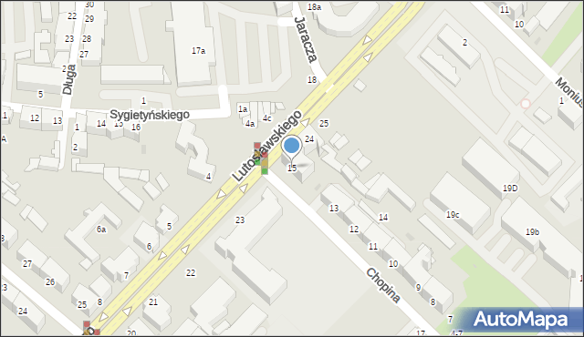 Słupsk, Chopina Fryderyka, 15, mapa Słupska