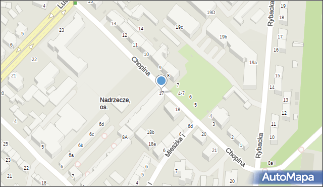 Słupsk, Chopina Fryderyka, 17, mapa Słupska