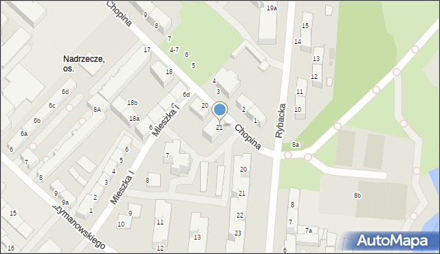 Słupsk, Chopina Fryderyka, 21, mapa Słupska