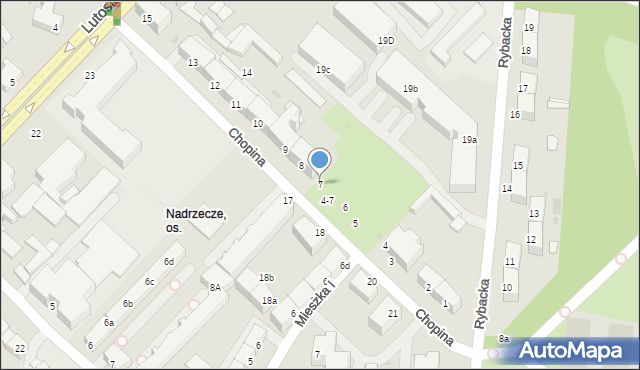 Słupsk, Chopina Fryderyka, 7, mapa Słupska