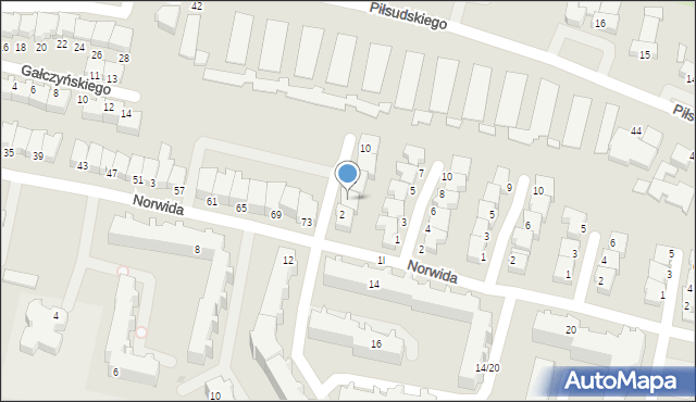 Słupsk, Chotomskiej Wandy, 4, mapa Słupska