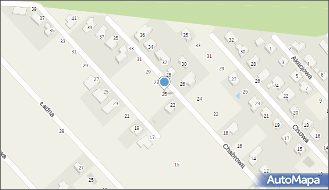 Smolec, Chabrowa, 25, mapa Smolec