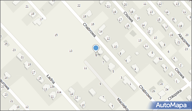 Smolec, Chabrowa, 9, mapa Smolec