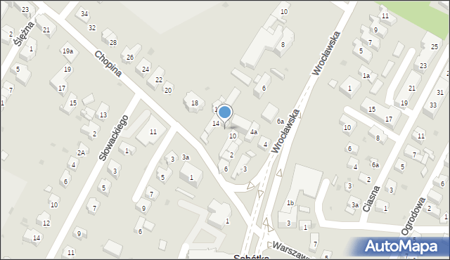 Sobótka, Chopina Fryderyka, 12, mapa Sobótka
