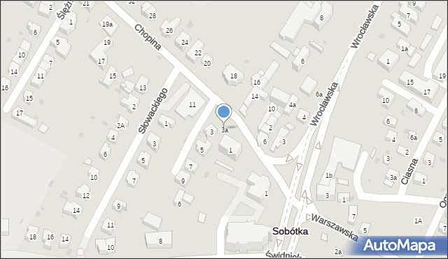 Sobótka, Chopina Fryderyka, 3a, mapa Sobótka