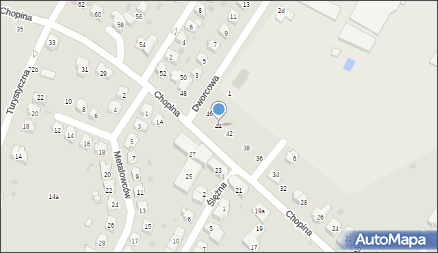Sobótka, Chopina Fryderyka, 44, mapa Sobótka