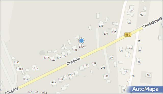 Sochaczew, Chopina Fryderyka, 131A, mapa Sochaczew