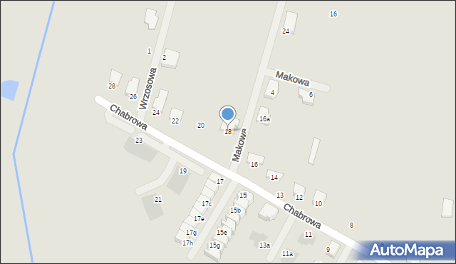 Sokołów Podlaski, Chabrowa, 18, mapa Sokołów Podlaski