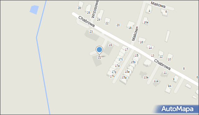 Sokołów Podlaski, Chabrowa, 21, mapa Sokołów Podlaski