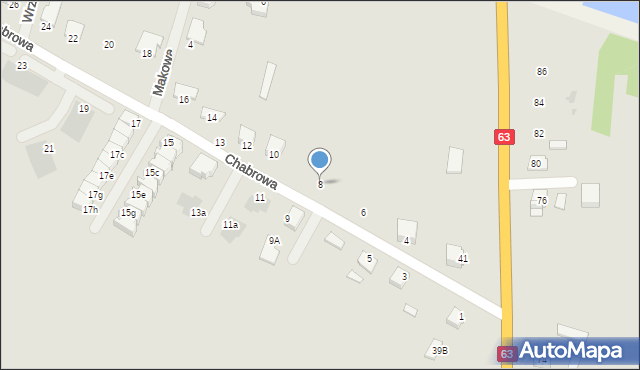 Sokołów Podlaski, Chabrowa, 8, mapa Sokołów Podlaski