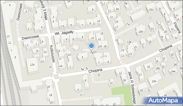 Sopot, Chopina Fryderyka, 7a, mapa Sopotu