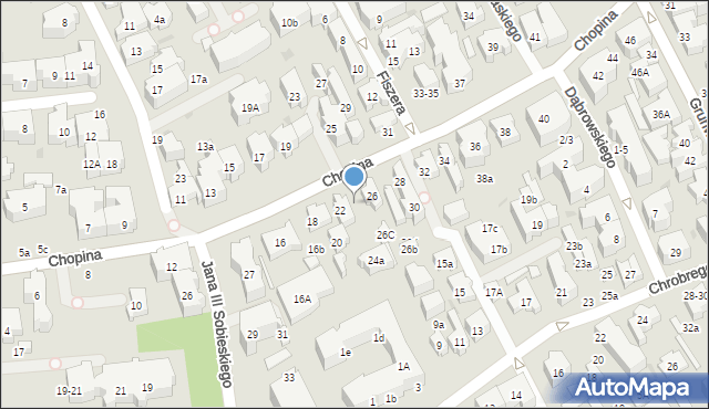 Sopot, Chopina Fryderyka, 24, mapa Sopotu