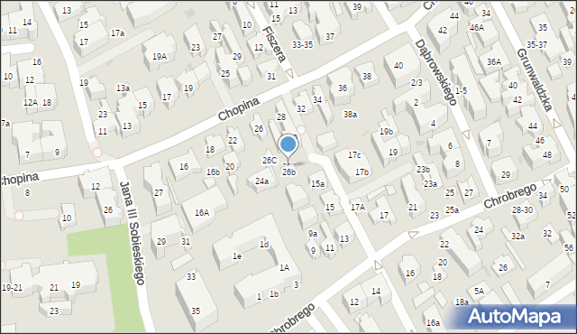 Sopot, Chopina Fryderyka, 26d, mapa Sopotu