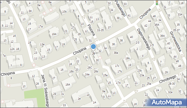Sopot, Chopina Fryderyka, 28, mapa Sopotu