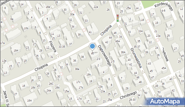 Sopot, Chopina Fryderyka, 40, mapa Sopotu