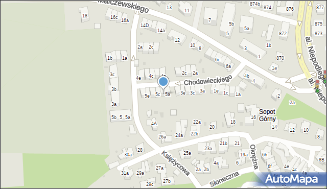 Sopot, Chodowieckiego Daniela, 5b, mapa Sopotu