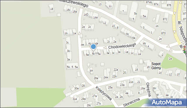 Sopot, Chodowieckiego Daniela, 5c, mapa Sopotu
