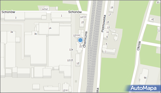 Sosnowiec, Chemiczna, 11, mapa Sosnowca
