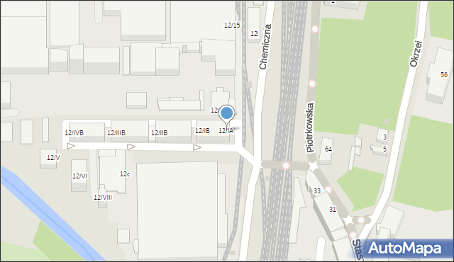 Sosnowiec, Chemiczna, 12/IA, mapa Sosnowca